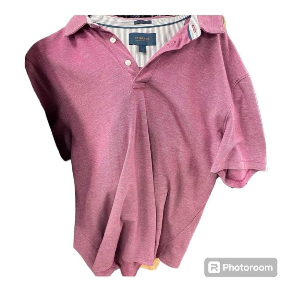 Fairlane Men’s Robert‎ Slim Fit Performance Pique Polo Shirt. Large. Magenta. - Picture 4 of 4